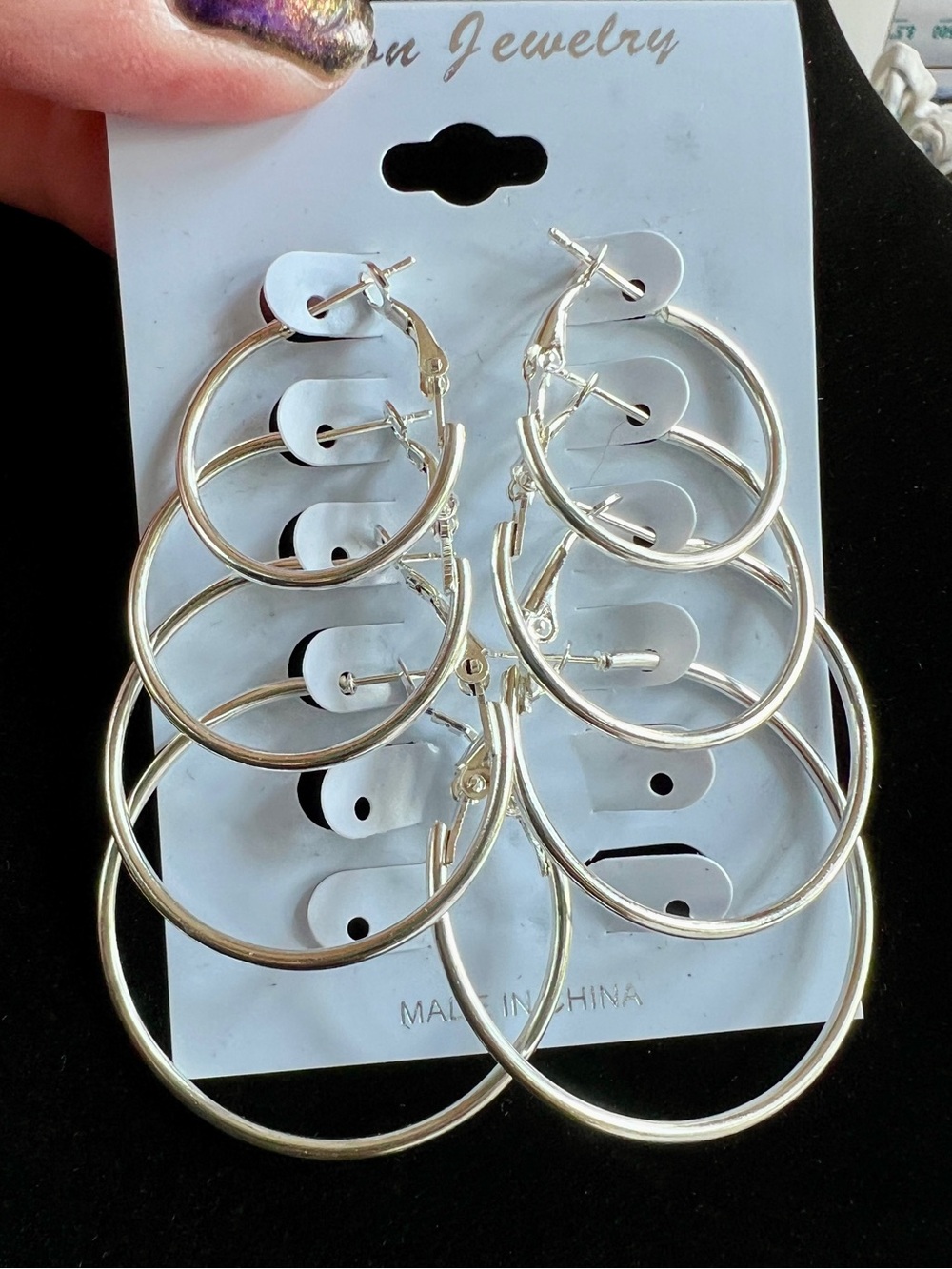 Silver Hoop Earring Set NWT